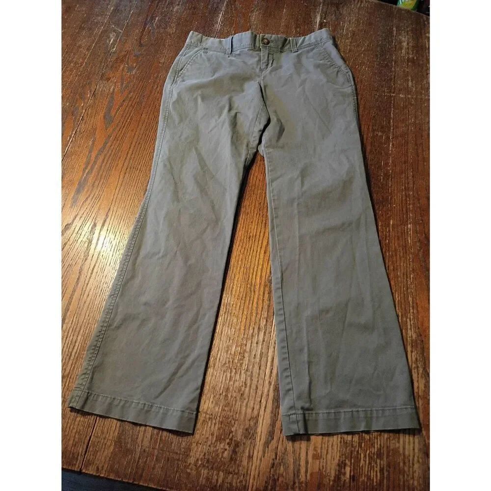 Size 2 Short Old Navy Perfect Boot Cut Favorite Khakis Grey Pants Casual Trouser